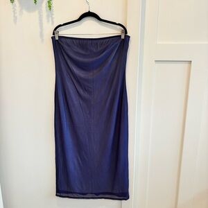 Wild Fable Women's Blue Mesh Fully Lined Strapless Midi Dress NWT Size XL